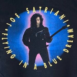 Vintage 1989 Joe Satriani Flying In A Blue Dream 1990 Tour T Shirt / Size Large